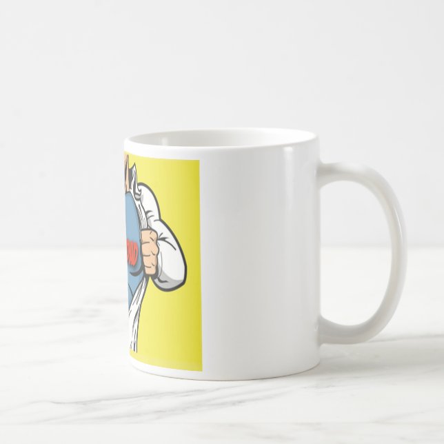 Super Dad Super Hero Coffee Mug (Right)