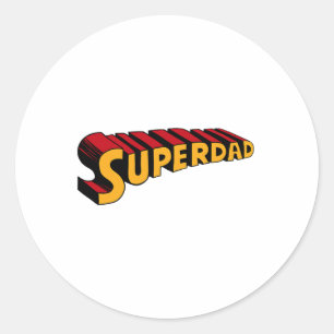 Super Dad Superdad Funny Superhero Dad  Classic Round Sticker