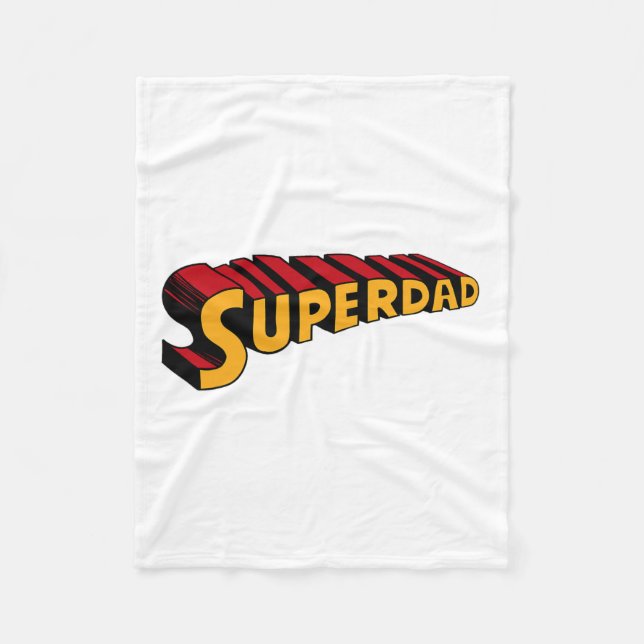 Super Dad Superdad Funny Superhero Dad  Fleece Blanket (Front)
