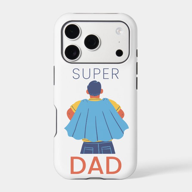Super Dad Superhero Cape iPhone Case (Back)