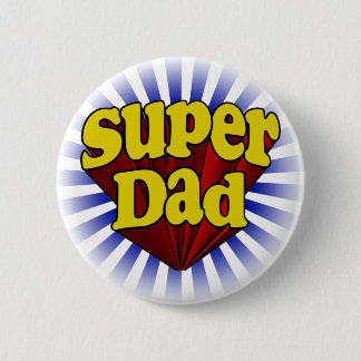 Super Dad, Superhero Red/Yellow/Blue 6 Cm Round Badge