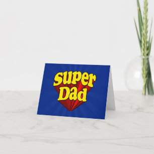 Super Dad, Superhero Red/Yellow/Blue Father's Day Card