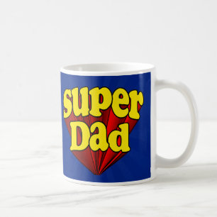 Super Dad, Superhero Red/Yellow/Blue Father's Day Coffee Mug