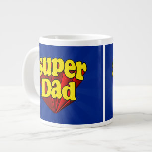 Super Dad, Superhero Red/Yellow/Blue Father's Day Large Coffee Mug