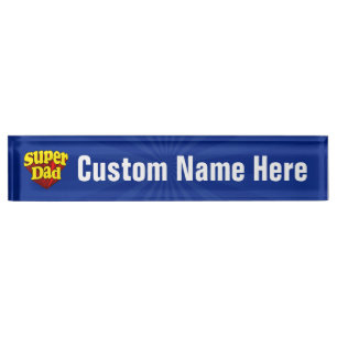 Super Dad, Superhero Red/Yellow/Blue Father's Day Nameplate