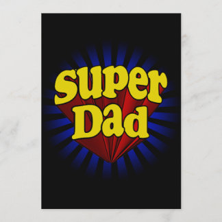 Super Dad, Superhero Red/Yellow/Blue Invitation