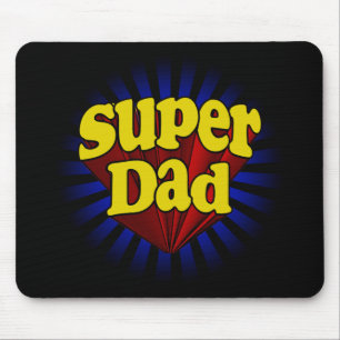 Super Dad, Superhero Red/Yellow/Blue Mouse Mat