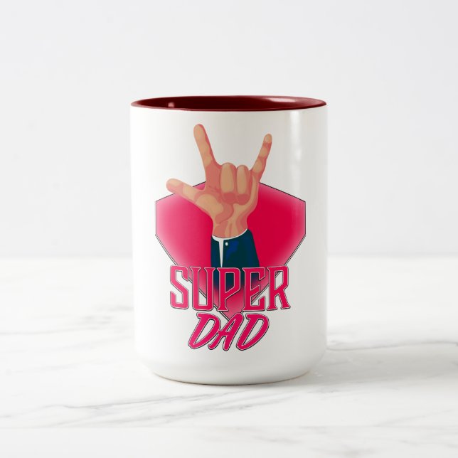 Super DAD Two-Tone Coffee Mug (Center)