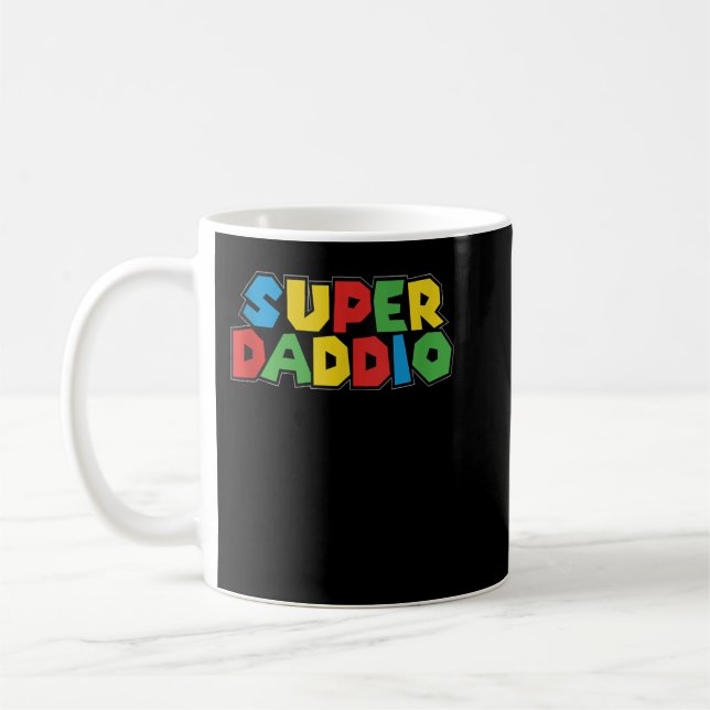 Super Daddio Funny Gamer Dad Fathers Day Video Gam Coffee Mug (Left)