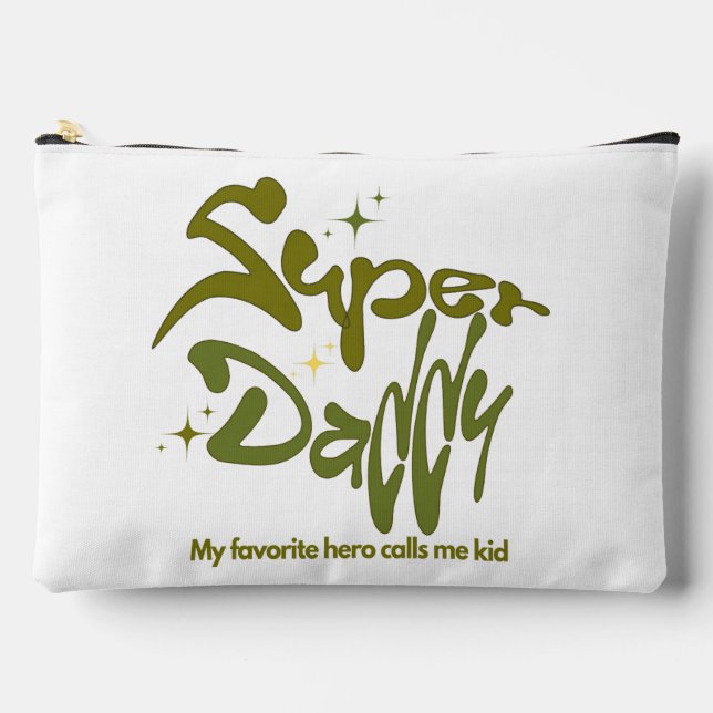 Super Daddy Hero for Kids Accessory Pouch (Front)