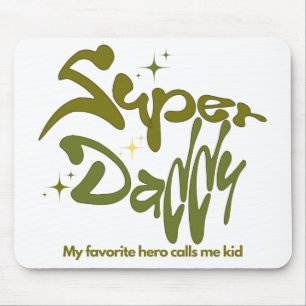 Super Daddy Hero for Kids Mouse Mat