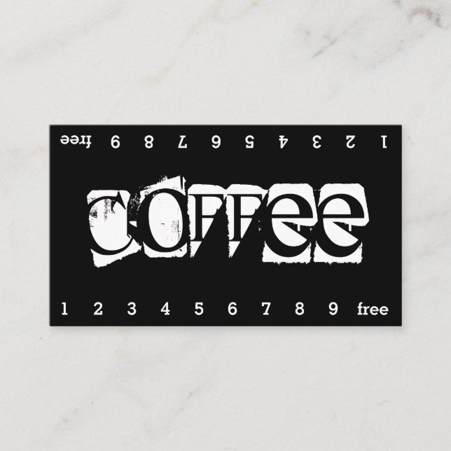 Super Danger Double Num Loyalty Coffee Punch-Card (Front)