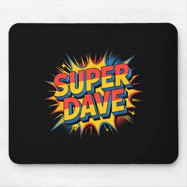 Super Dave Funny Name Daves  Mouse Mat (Front)