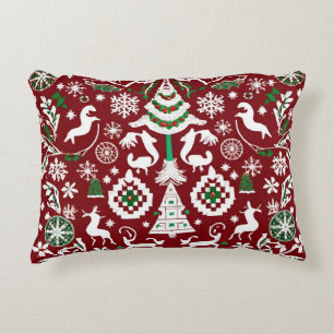 Super Detailed Nordic Embroidered Throw Pillow