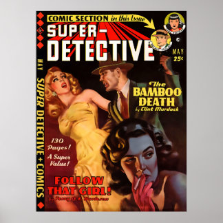 Super Detective #2 May 1950 | Cool Noir Art Poster