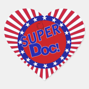 SUPER DOC - DOCTOR - PHYSICIAN HEART STICKER