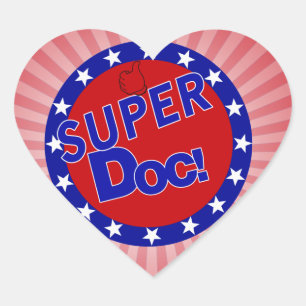 SUPER DOC THUMBS UP ENCOURAGEMENT HEART STICKER