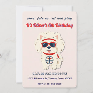 Super Dog Birthday Personalised Invitation