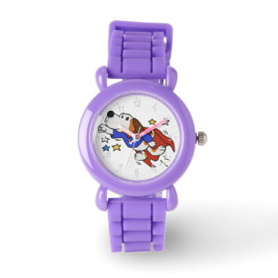 Super dog cartoon   choose background colour watch