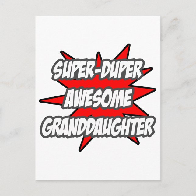 Super Duper Awesome Granddaughter Postcard (Front)