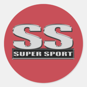 super duper sport red classic round sticker