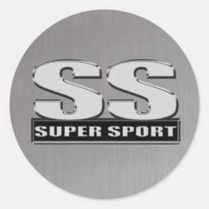 super duper sport steel grey classic round sticker
