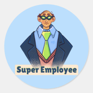 Super Employee cartoon Sticker