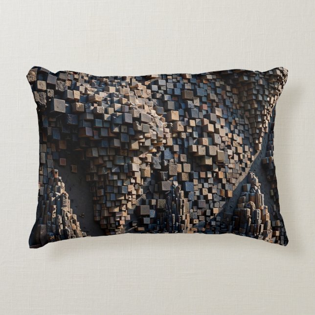 Super Extruded Micro Cube 3D Mosaic Decorative Cushion (Front)