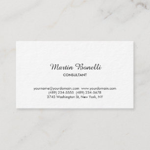 Super-fine Paper Classical White Business Card
