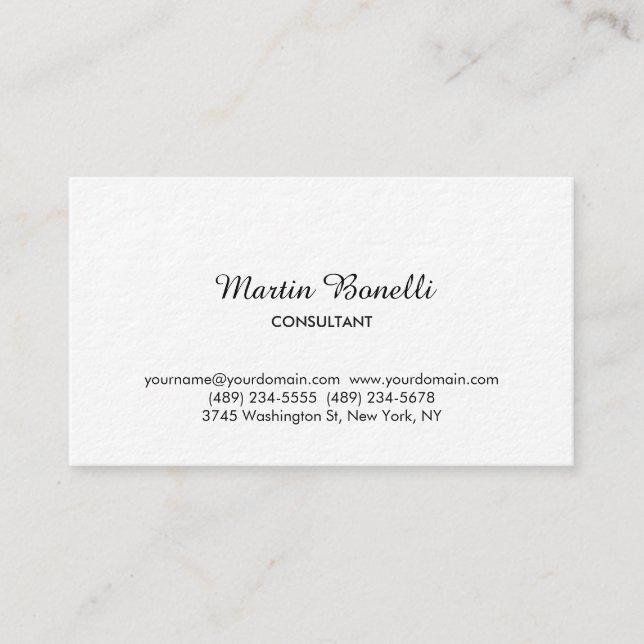 Super-fine Paper Classical White Business Card (Front)