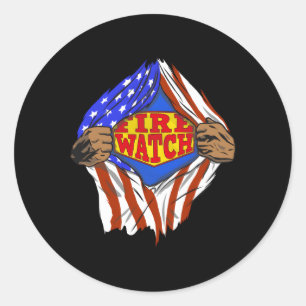 Super Fire Watch Hero Job Classic Round Sticker
