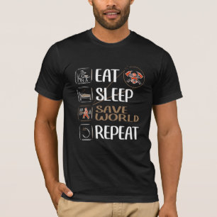 Super Firefighter saves the World. Funny saying. T-Shirt