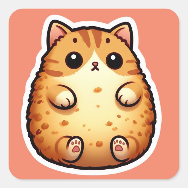Super Fluffy Cute Cat Sticker for Cat lovers (Front)