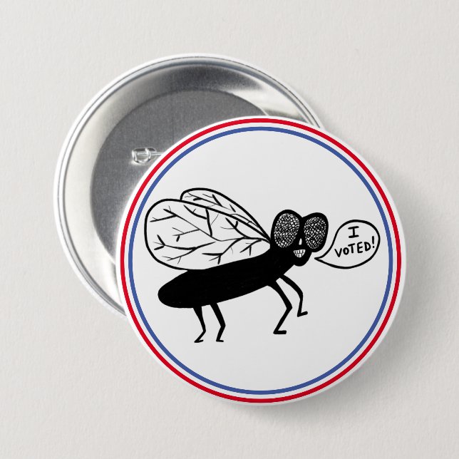 Super Fly says I VOTED! 7.5 Cm Round Badge (Front & Back)