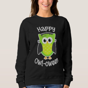 Super Frankenstein Owl Happy Halloween Sweatshirt