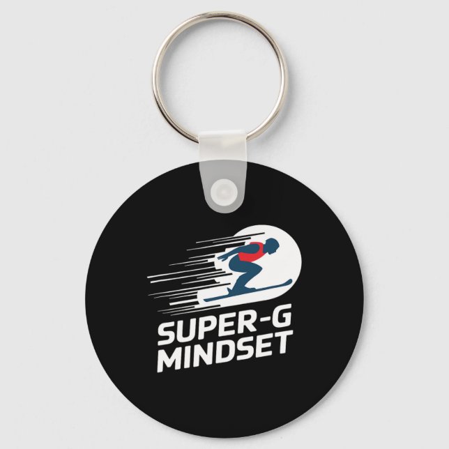 Super G Mindset Alpine Skiing  Key Ring (Front)