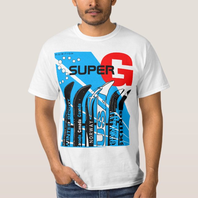 Super-G Ski Winter Sport Snowblade T-Shirt (Front)