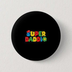 Super Gamer Dad Unleashed Celebrating Fatherly Pow 6 Cm Round Badge