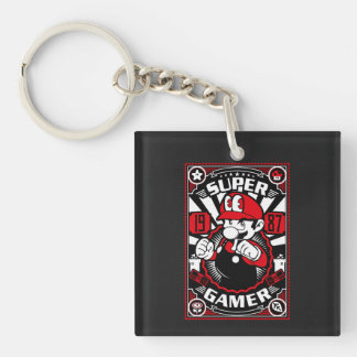 Super Gamer Retro Gaming Key Ring