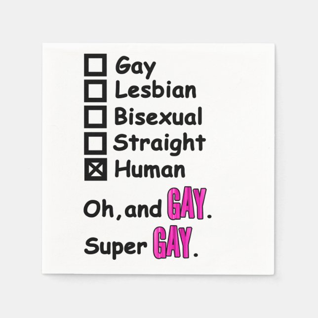 Super Gay Napkin (Front)