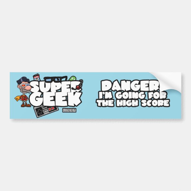 Super Geek Bumper Sticker (Front)
