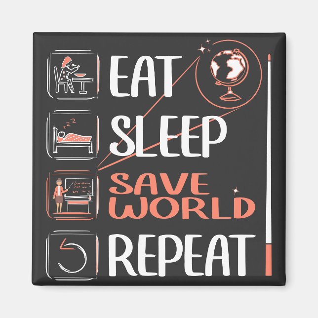 Super Geography Teacher Saves World Thank You Gift Magnet (Front)