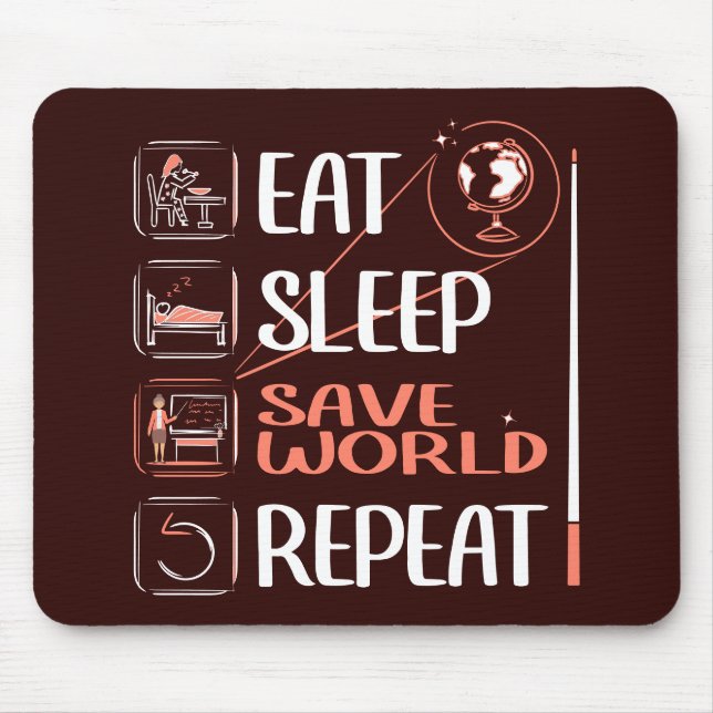 Super Geography Teacher Saves World Thank You Gift Mouse Mat (Front)
