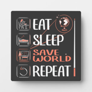 Super Geography Teacher Saves World Thank You Gift Plaque