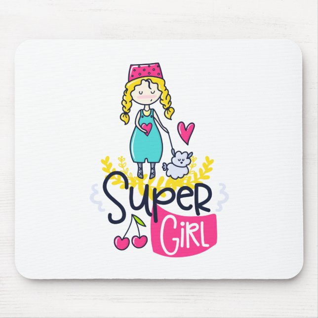 Super Girl Mouse Mat (Front)