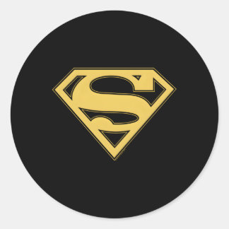 Super Gold Black Shield Classic Round Sticker
