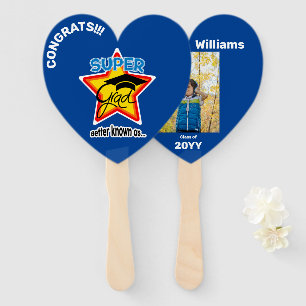 Super Grad-Heart Editable Photo Name Year Hand Fan