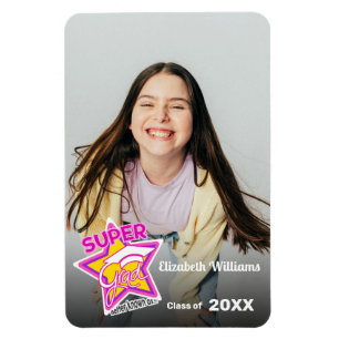 Super Grad Pink - Editable Graduation Magnet