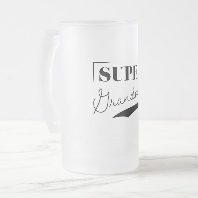 Super Grandma Frosted Glass Beer Mug (Front Left)