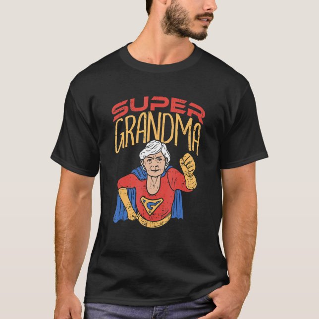 Super Grandma  Grandmother Superhero T-Shirt (Front)